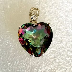 Large Mystic Topaz 925 pendent